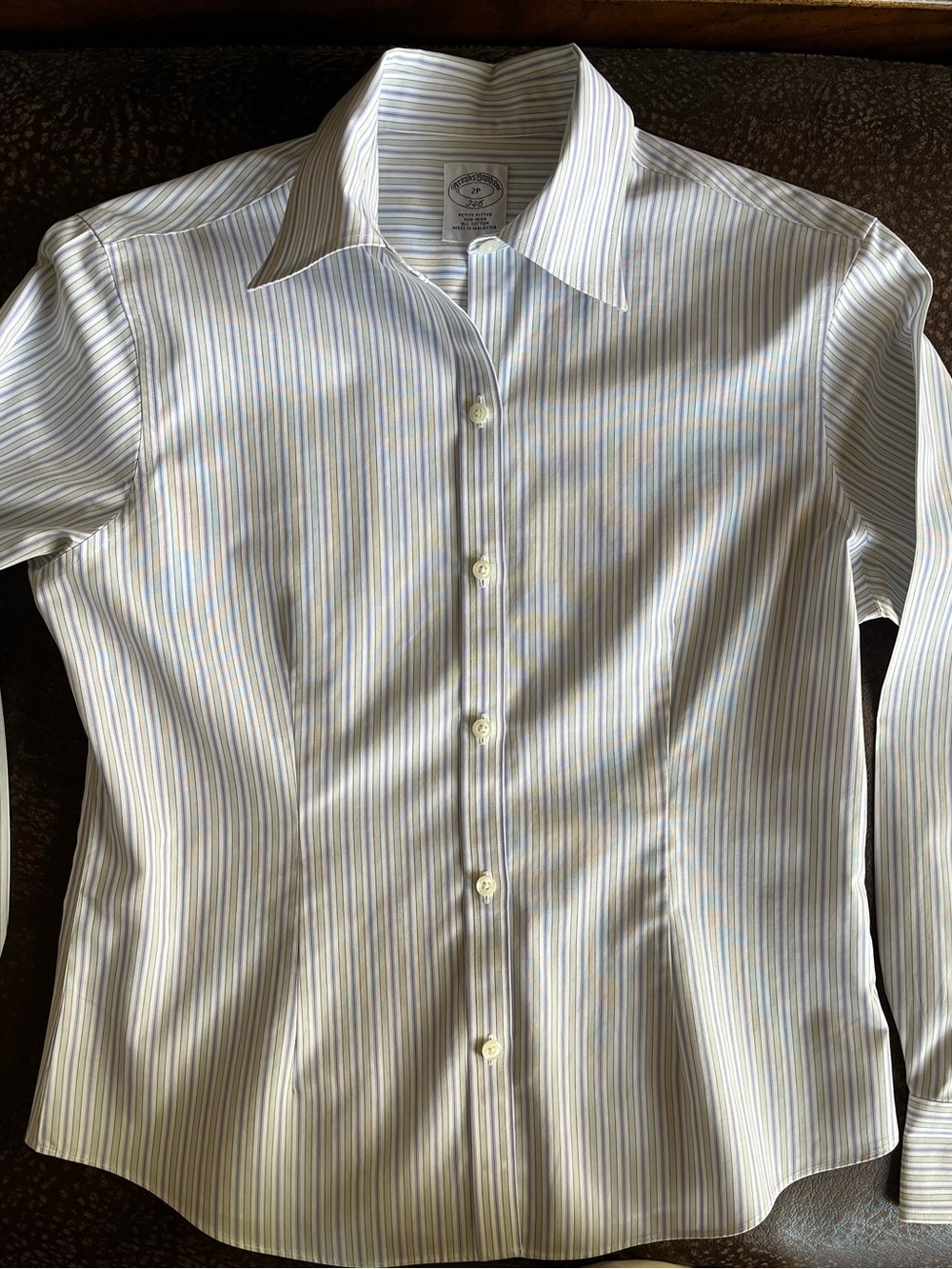 Brooks Brothers Striped Button-Down Fitted Shirt - Size 2P - EUC